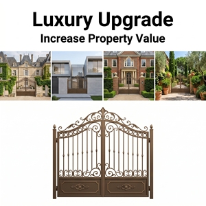 <span class=keywords><strong>Portail</strong></span> de cour européen à double battant, sur mesure, avec pointe en forme de lance, pour la sécurité des villas et des jardins - Product Image 5