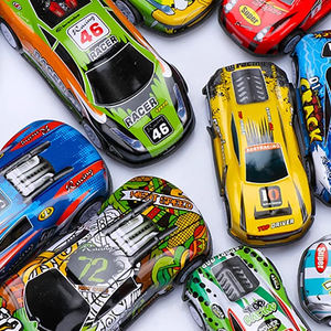 Vente en gros de voitures jouets en alliage de dessin animé à friction, modèles réalistes en fer mélangés en vrac pour les enfants, cadeaux de fête, sacs surprises - Product Image 2
