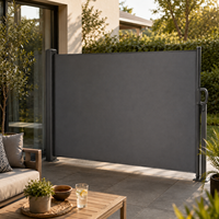 Store latéral rétractable en acier et aluminium, résistant au vent, pour terrasse, écran d'intimité de 3 m de large en polyester enduit PU pour jardin