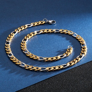 Cadena de Acero Inoxidable 316L Estilo Hiphop, Collar de Cadena Figaro, Collar de Cadena Cubana, Collar de Cadena de Eslabones 3:1 - Product Image 4