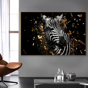 <span class=keywords><strong>Cuadro</strong></span> sobre lienzo para pared moderno, carteles e impresiones de León negro, elefante, <span class=keywords><strong>cebra</strong></span>, sala de estar, decoración del hogar, imágenes de animales - Product Image 5