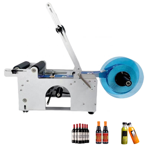 Machine semi-automatique d'impression d'autocollant de canettes de bouteille en <span class=keywords><strong>plastique</strong></span> rondes étiqueteuses de logement d'acier inoxydable - Product Image 2