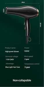 Secador de Pelo Profesional con Iones Negativos, Boquilla Concentradora, Aire Frío/Caliente, Diseño Plegable para Uso en el Hogar y Hoteles - Product Image 4