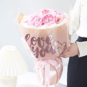 Luxe 58*58cm/pièces estampage à chaud imprimé <span class=keywords><strong>Cellophane</strong></span> fleur <span class=keywords><strong>papier</strong></span> d'emballage <span class=keywords><strong>papier</strong></span> cadeau pour <span class=keywords><strong>fleuriste</strong></span> - Product Image 5