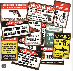 <span class=keywords><strong>Targhe</strong></span> Metalliche Personalizzate con Slogan di Avvertimento, Insegne <span class=keywords><strong>Vintage</strong></span> in Latta per Decorazione Murale - Product Image 1