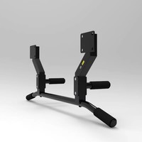 Barra de dominadas y flexiones TRYALL, resistente, negra, de acero, para montar en la pared, para uso en gimnasios domésticos y culturismo.