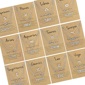 Vente chaude Signe Du Zodiaque Horoscope Collier Alliage Zircon Bijoux Zodiaque Collier Pour Les Femmes - Product Image 2