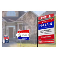 Agente immobiliare personalizzato segno di vendita Open House nome agente immobiliare Logo personalizzato foto segni di Marketing agente immobiliare