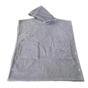Poncho con capucha de algodón suave, toalla de playa, surf, natación, logotipo personalizado, secado rápido - Product Image 1