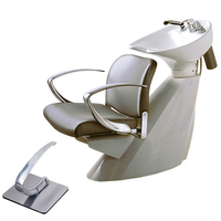 Mobilier de salon de coiffure unité de lavage à contre-courant chaises de lavage de cheveux lit de lavage de tête chaise de shampoing noire