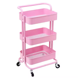 Wholesale Metal Beauty Salon <b>Trolley</b> Floor Three-Layer Mobile Cart Beauty Studio Cart - Product Image 2