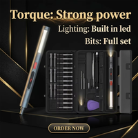 Kit d'outils de réparation électrique sans fil de précision avec batterie au lithium, lumière LED, tournevis rechargeable et jeu d'embouts pour téléphones, ordinateurs portables et appareils électroniques