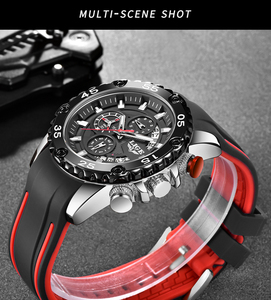 Montre chronographe LIGE LG10027 pour homme, analogique à quartz, grand cadran, bracelet en silicone, montres de luxe pour homme, étanche, 3 aiguilles, Relojes Para Hombre - Product Image 3