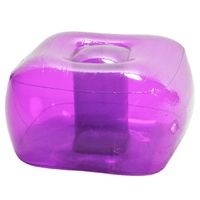 Fournisseur d'usine, poufs carrés gonflables transparents en PVC, tabourets gonflables violets, repose-pieds gonflables à vendre