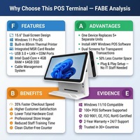 Terminal Punto de Venta con Pantalla Táctil Todo en Uno, Caja Registradora con Windows 10, Intel I5, Pantalla Táctil Capacitiva, Bluetooth, Wi-Fi para Comercio Minorista