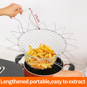 Colador plegable multifunción para freír, cesta de malla para patatas <span class=keywords><strong>fritas</strong></span>, utensilios de cocina - Product Image 5