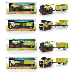 نموذج جرار زراعي قابل للسحب للخلف من سبائك معدنية مقاس 1:60 للعبة شاحنة نقل للأطفال نموذج شاحنة معدنية لعبة - Product Image 4