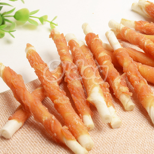 Aperitivo para mascotas a granel natural Envoltura de pollo Palo de cuero crudo Tratar para perros Masticar cuero crudo Golosinas de pollo para perros - Product Image 4