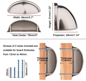 Tủ Phần Cứng Antique <span class=keywords><strong>Bronze</strong></span> <span class=keywords><strong>Bin</strong></span> Cup Ngăn Kéo Tay Cầm Kéo-3 "Inch (76 Mm) Lỗ Trung Tâm - Product Image 6