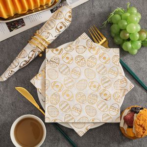 Golden Egg Pattern Paper Napkins 330mm Disposable Party Tableware 20 Sheets Per Pack - Product Image 1