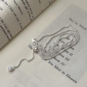 Chopin Retro Simple versión coreana S925 Collar de plata colgante de moda con cadena de clavícula de circón único diseño de nicho - Product Image 2