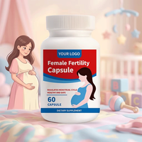 Capsule de fertilité pour femme en marque privée, à base de plantes, pour la fertilité féminine avec Myo-Inositol D3 B12, favorise l'équilibre hormonal