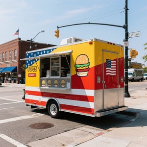 China Multi-functional Halal Food Trailer for Snack Food Ice Cream Chips Vending Stainless Steel Construction Outdoor Street Use - Product Image 4