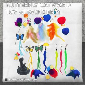 Jouets pour chat en forme de baguette, accessoires et remplacements en plastique écologique, papillon, style sportif de dessin animé, jouets interactifs pour chat en forme de baguette - Product Image 3