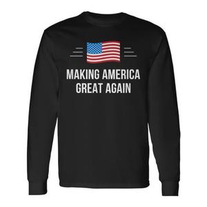 T-shirt a maniche lunghe Making America Great Again, nera, taglia unisex per adulti - Product Image 1