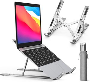 Laptop <b>Stand</b> Laptop Holder Riser Computer <b>Tablet</b> <b>Stand</b> Adjustable Aluminum Ergonomic Foldable Portable Desktop Holder Com - Product Image 1