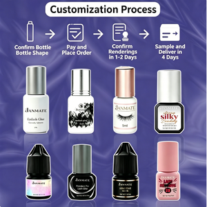 Adhesivo para pestañas de marca privada JANMATE 0.5/1 segundo, resistente al agua, secado rápido, 7-8 semanas de duración, baja irritación, líquido negro 5ML, pegamento coreano para pestañas - Product Image 6