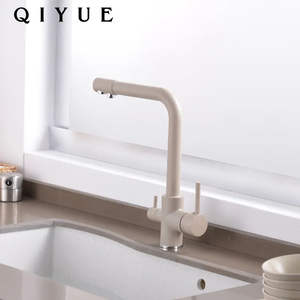 Robinet de cuisine en laiton et acier inoxydable de haute qualité, à installation monotrou, pour eau chaude et froide - Product Image 5