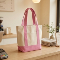 Sac fourre-tout en toile de coton réutilisable avec motif lettres, broderie personnalisée, petit format pour le commerce de détail et l'épicerie