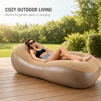 Fauteuil gonflable portable léger en PVC floqué, écologique, design moderne et minimaliste pour l'extérieur – Vente en gros