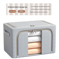 Vente en gros 100L grande boîte de rangement Oxford tissu carré en aluminium à ouverture frontale couette pliable tissu conteneur 10kg tissu organisateur