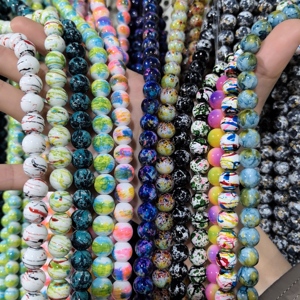 热销库存8毫米10毫米玻璃珠供应商散装玻璃珠混合颜色散珠用于手链制作和DIY珠宝装饰 - Product Image 1