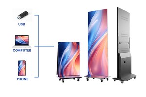 لوحات إعلانية لشاشة فيديو Led داخلية P2 واقفة على الأرض ، معدات لافتات رقمية رسومية ، شاشة عرض - Product Image 2