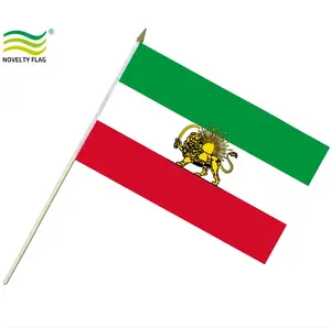 Iran Handheld Stick Flags Iran Old Persia Lion Small Handheld Waving Stick Flag