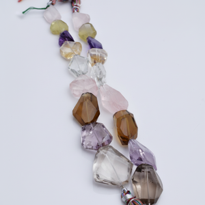 Pierres précieuses mélangées facettées, 2 brins de pierres précieuses naturelles pour la fabrication de bijoux fins - Product Image 1