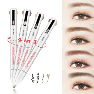 Lápis de sobrancelha Impermeável Desenho Eye Brow Lápis Long Lasting Easy Color Sobrancelha Pen Mulheres Maquiagem Ferramenta Cosmética 4 em 1 3 Anos