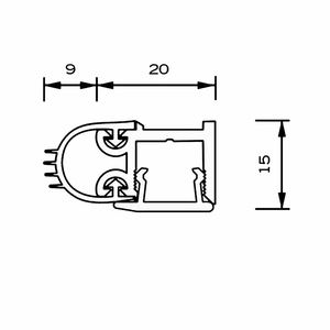 ייצור מכירה קומפקטי היקפי חותם ארוך סט כפול מסגרת אלומיניום דלת חותם - Product Image 2