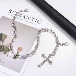 Chaîne de taille croisée en alliage de zinc unisexe, style hip-hop, pour usage quotidien, chaîne de pantalon en métal monocouche blanc K - Product Image 4