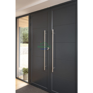 Precio directo de fábrica, <span class=keywords><strong>puerta</strong></span> de metal, seguridad, seguridad, tamaño estándar Norteamericano, <span class=keywords><strong>puerta</strong></span> de entrada de seguridad negra para uso residencial - Product Image 1