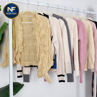 Pakaian Wanita Vintage Bekas Grosir, Jumper Musim Gugur/Dingin, Bahan Campuran, Semua Ukuran, Perdagangan Lintas Batas