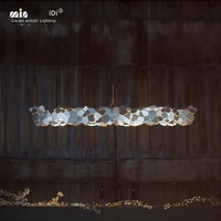 Lustre de salle à manger postmoderne minimaliste allongé à LED, design élégant et créatif, idéal pour bar et table à thé