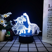Lampe de nuit LED 3D rechargeable de haute qualité en forme de dinosaure, éclairage décoratif extérieur avec base en ABS pour balcon domestique