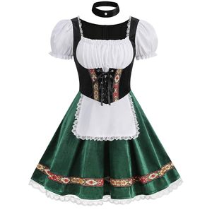Vestido Oktoberfest para mujer Vestido <span class=keywords><strong>de</strong></span> sirvienta <span class=keywords><strong>de</strong></span> cerveza con gargantilla Disfraces <span class=keywords><strong>de</strong></span> fiesta verdes - Product Image 1
