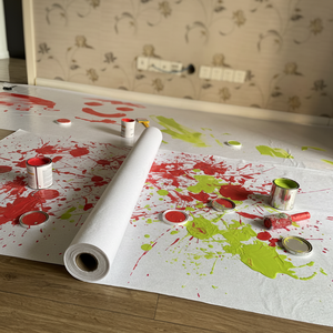 Rouleau <span class=keywords><strong>de</strong></span> protection <span class=keywords><strong>de</strong></span> sol en feutre non tissé antidérapant blanc, protection <span class=keywords><strong>de</strong></span> sol pour peintre - Product Image 1