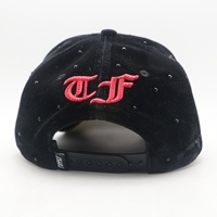 Gorras de Béisbol de Terciopelo Brillante con Bordado de Pedrería y Perlas, Gorras de 5 Paneles, Gorras de México, Gorras Personalizadas