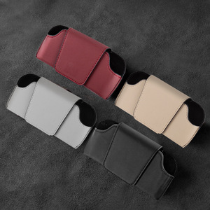 Leather Car Glasses Clip Universal Sunglasses Holder Sun Visor <b>Storage</b> <b>Box</b> Black Gray Red Beige Microfiber Eyeglasses Clip - Product Image 1
